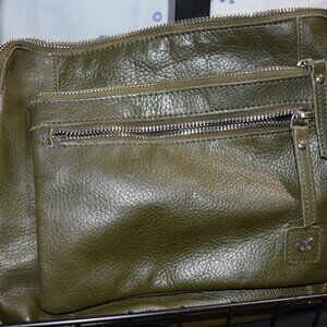 Wise Owl Pebbled Handbag, Green